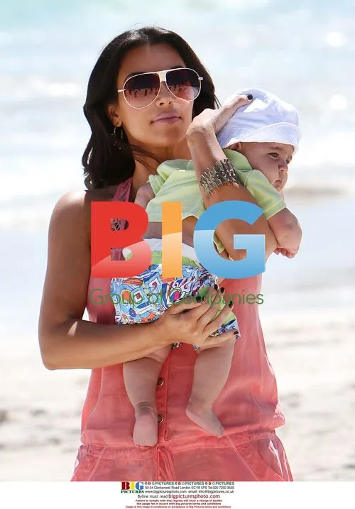 Kim Kardashian and Mason Disick at the Beach