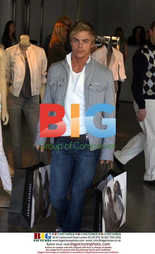 Derek Hough Shopping at Armani Exchange