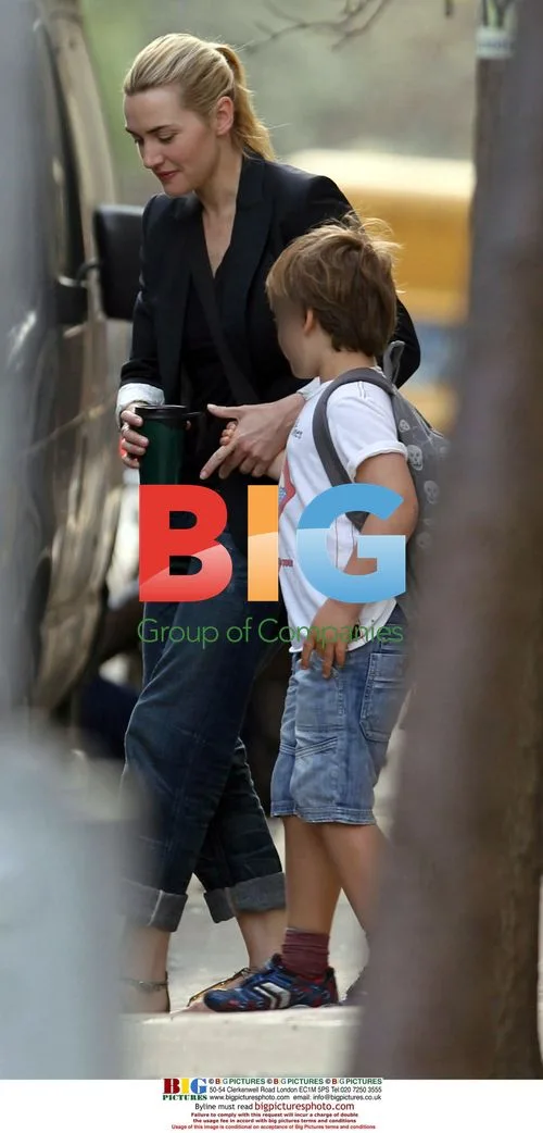 Kate Winslet taking son to school