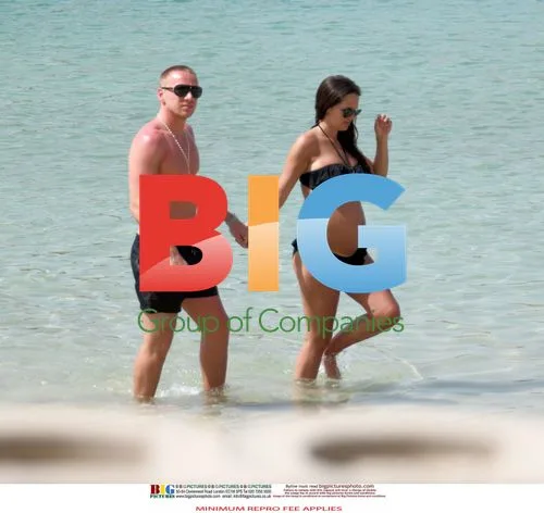 Danielle Lloyd and Jamie O'Hara at the Beach