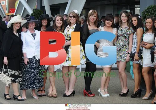 People at Ladies Day in Aintree, England