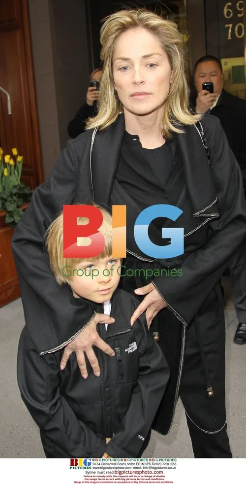 Sharon Stone and son Laird at Nello's, NYC