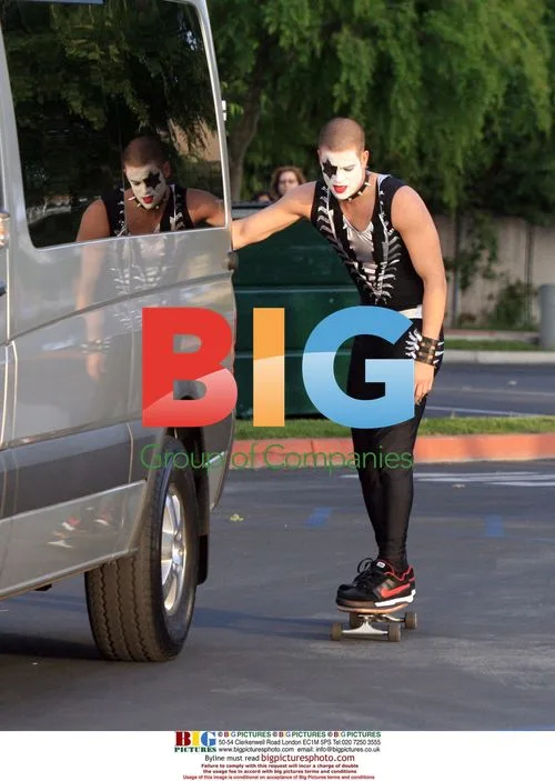 Mark Salling on "Glee" Film Set