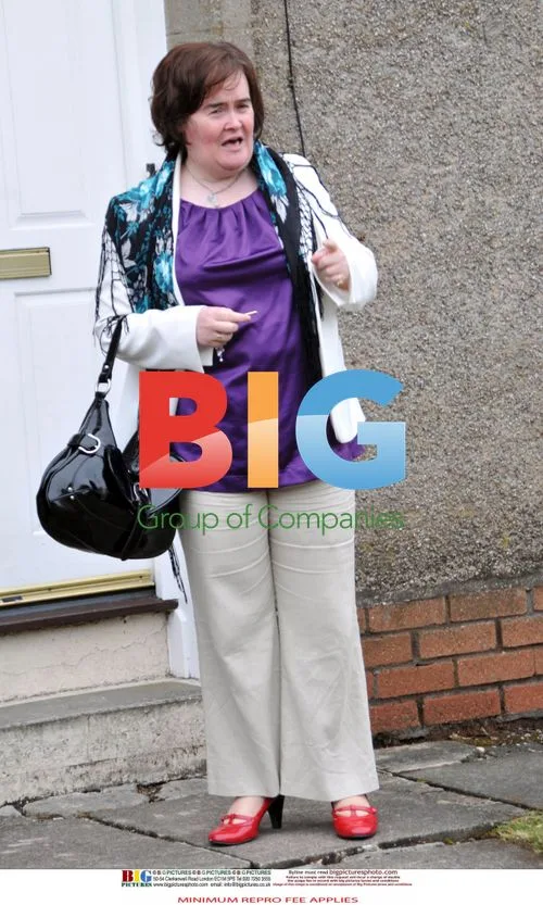Susan Boyle Poses at Home in Scotland
