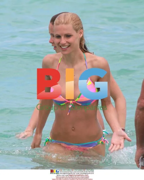 Michelle Hunziker and Daughter on Miami Beach