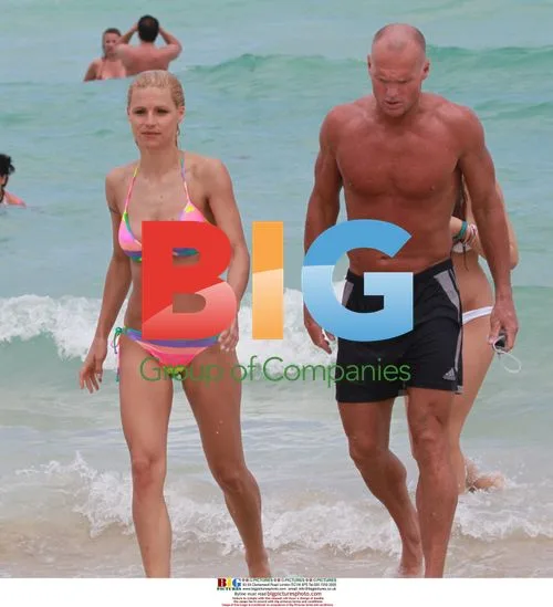 Michelle Hunziker and Daughter on Miami Beach