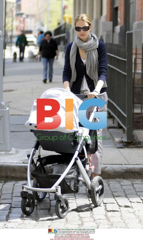 Karolina Kurkova with fiance and newborn son
