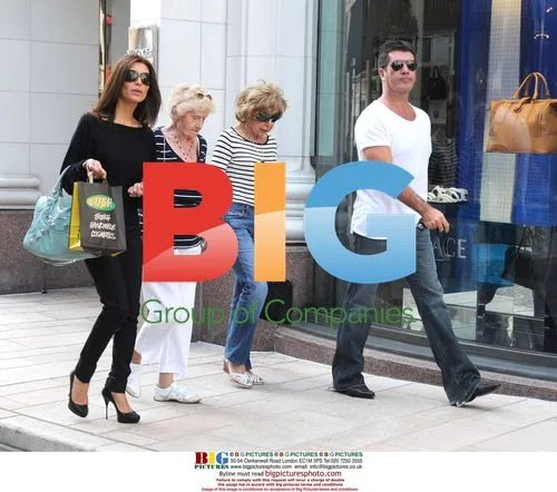 Simon Cowell with Fiancee and Family in Beverly Hills