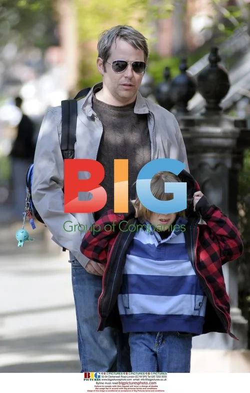 Matthew Broderick takes son to school