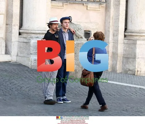 Robert Downey Jr. and son sightseeing in Rome