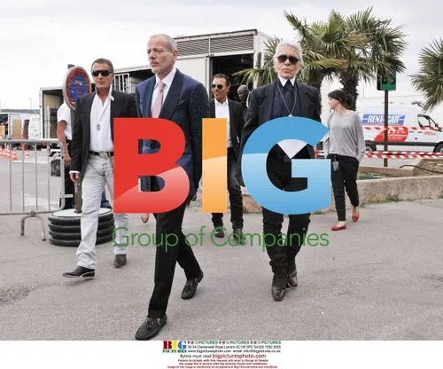 Karl Lagerfeld on the set of Chanel short film