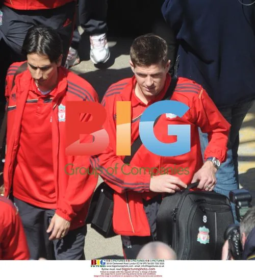 Liverpool players depart Runcorn station