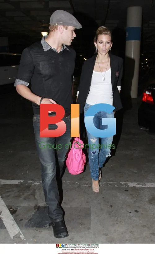 Kellan Lutz and AnnaLynne McCord at Lakers Game