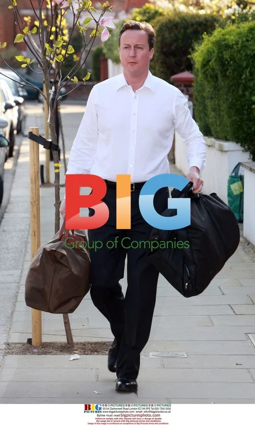 David and Samantha Cameron on School Run