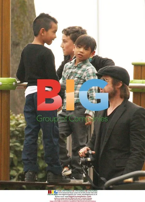 Brad Pitt and family at park in Venice