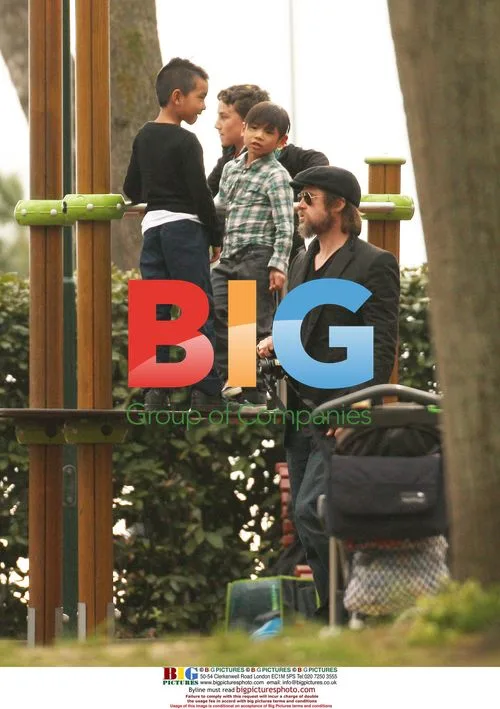 Brad Pitt at the park with kids
