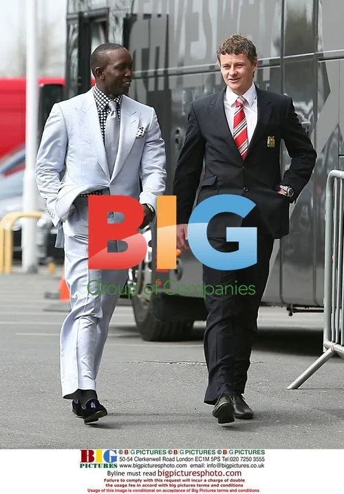Dwight Yorke and Ole Gunnar Solskjaer Arrive at Old Trafford