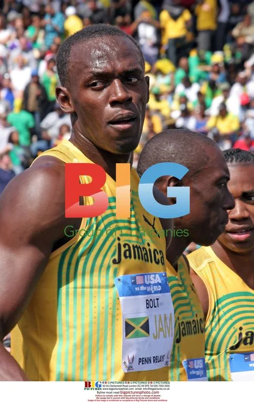 Usain Bolt runs at Penn Relays