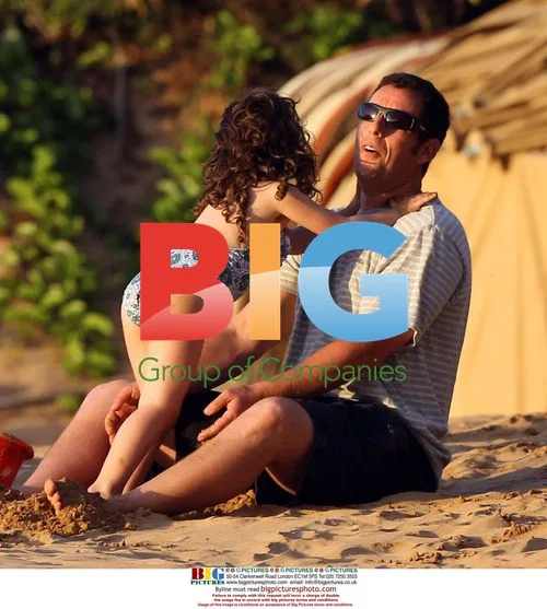 Adam Sandler with Kids at Beach