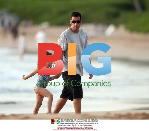 Adam Sandler with Kids on Hawaii Beach