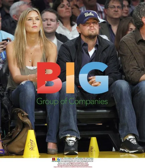 Leonardo DiCaprio and Bar Refaeli at Lakers Game