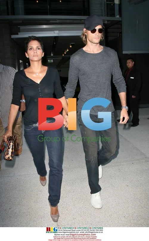 Halle Berry and Gabriel Aubry arrive at Beverly Hills event