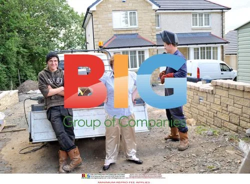 Susan Boyle with Workmen in Scotland