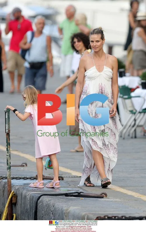 Heidi Klum and Seal with Children in Portofino