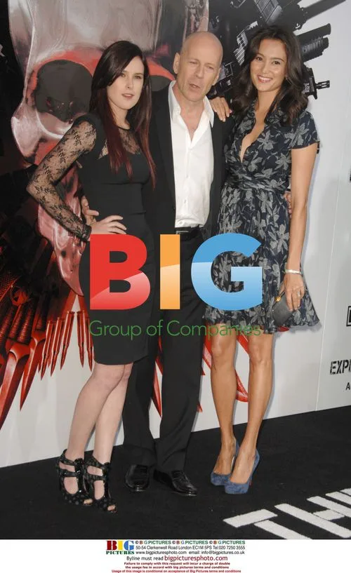 Rumor Willis, Bruce Willis & Emma Heming at 'The Expendables' Premiere