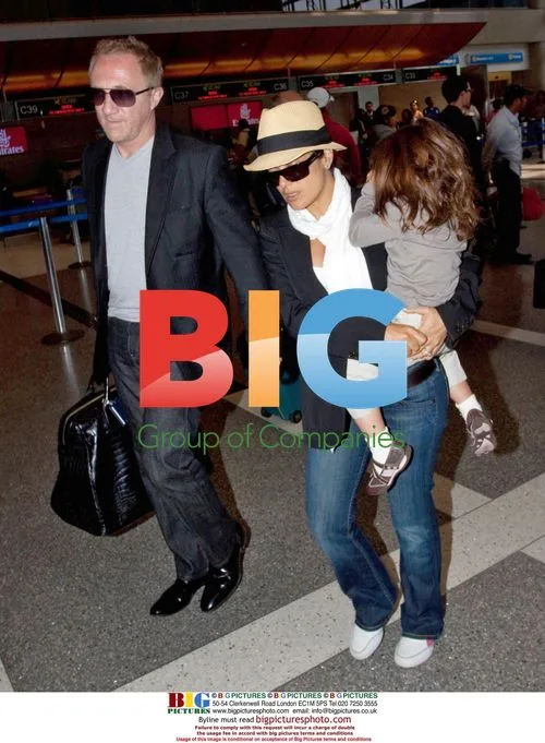 Salma Hayek and family at LAX