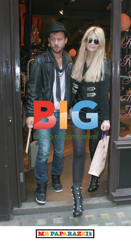 Mischa Barton and Lee Tinklin leaving CoCo de Mar in Soho