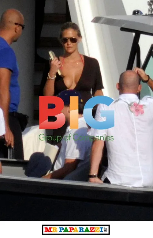 Leonardo Di Caprio and friends on a boat in Sardinia