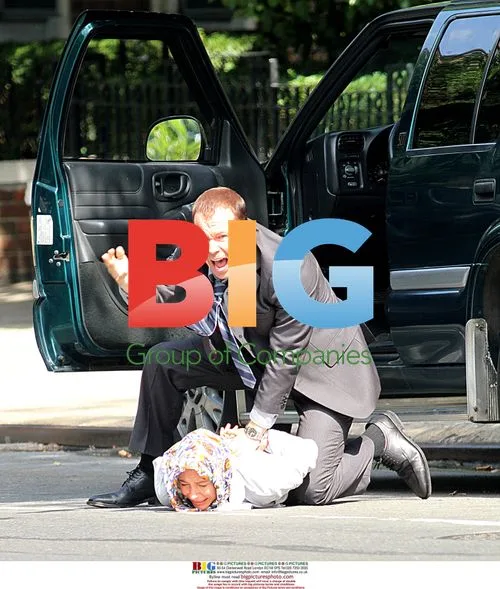 Ava Hotchkiss and Donnie Wahlberg on Blue Bloods Set