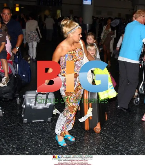 Kerry Katona and Family at Gatwick Airport