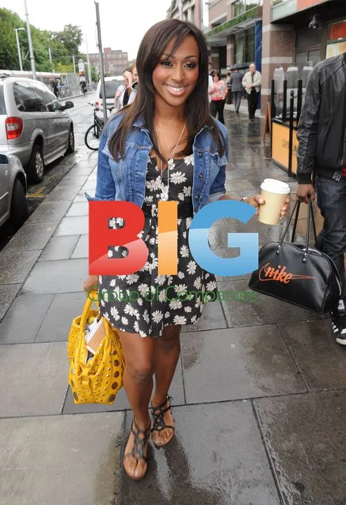 Alexandra Burke leaves Dublin hotel