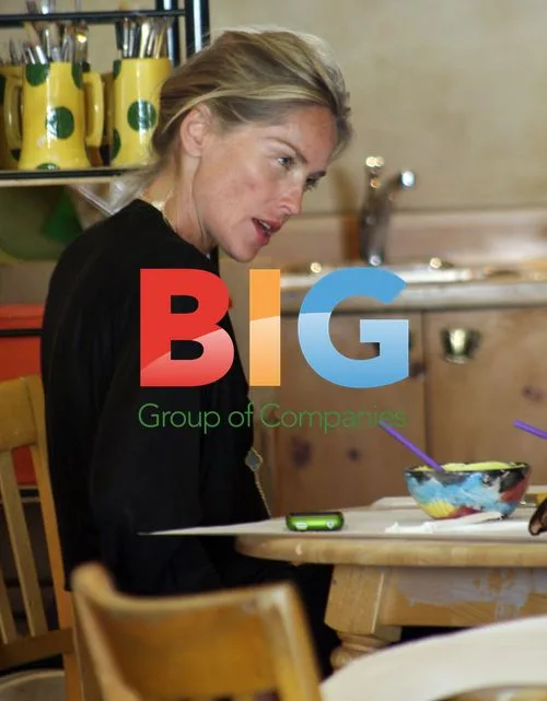Sharon Stone and Son at Color Me Mine