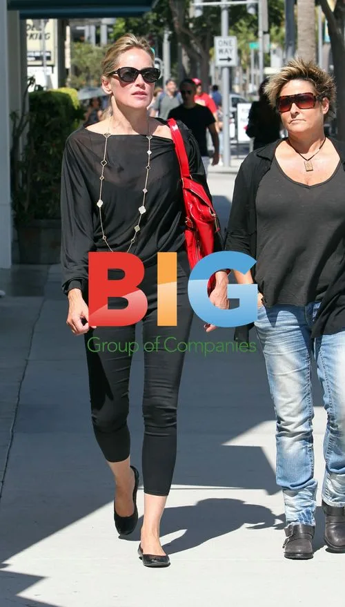 Sharon Stone and Son at Color Me Mine