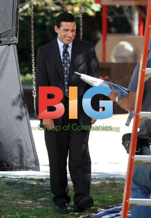 Steve Carell on The Office set