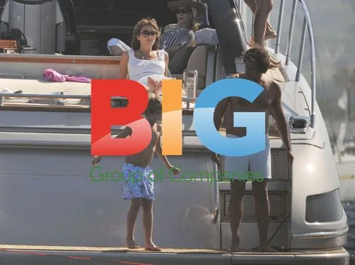 Elizabeth Hurley and Arun Nayar in Saint Tropez