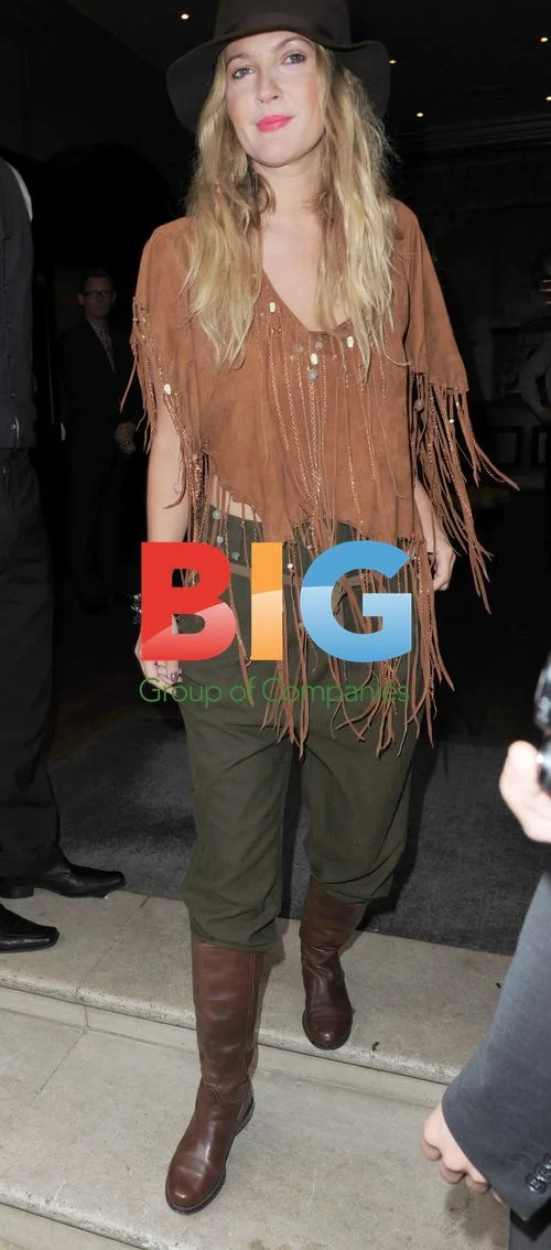 Drew Barrymore Leaving Hotel in London