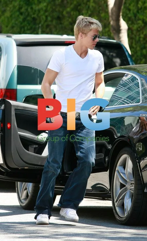 Derek Hough Leaving Sunset Marquis with Cheryl Cole