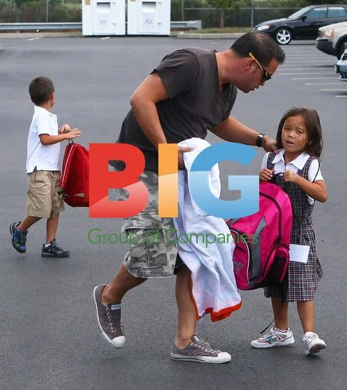 Jon Gosselin at Kids' School Bus