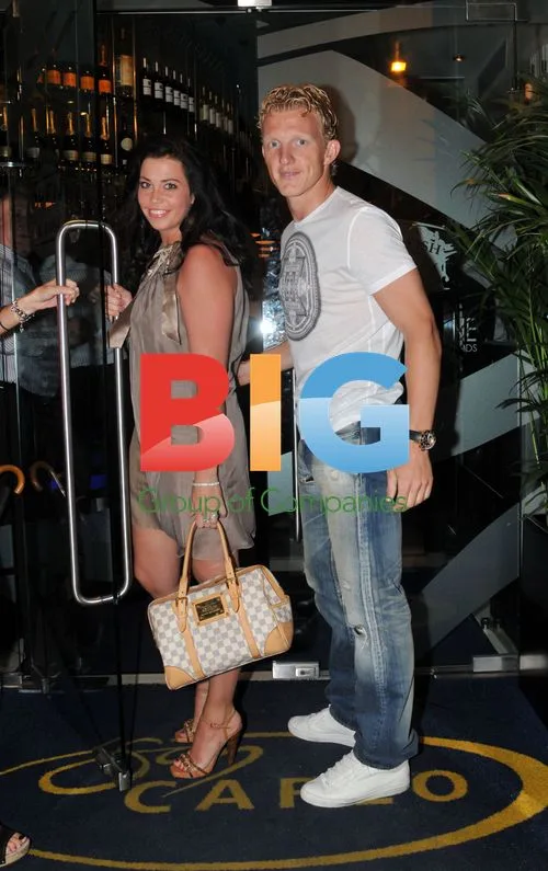 Liverpool footballer Dirk Kuyt at dinner