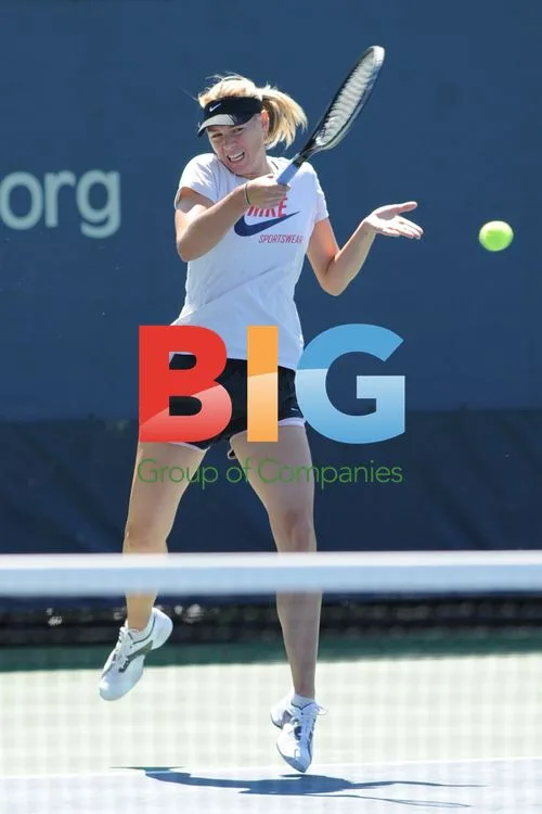 Maria Sharapova Practices at USTA Center