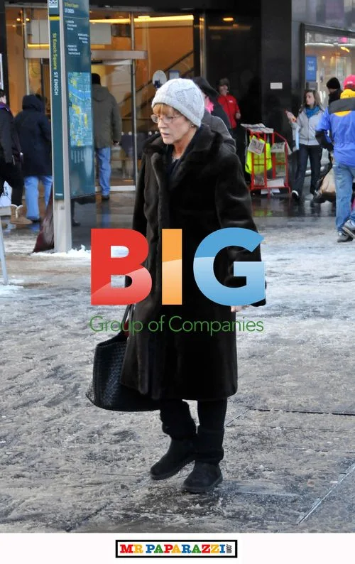 Anne Robinson Bundled Up in Glasgow