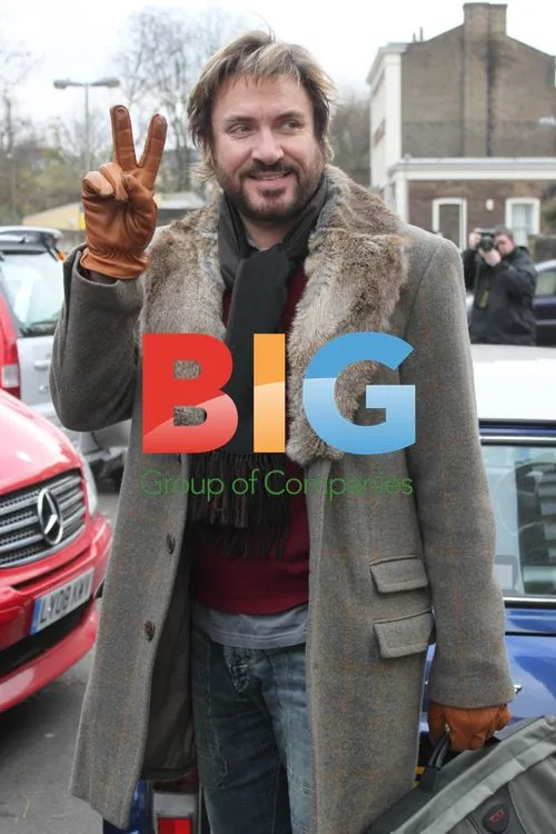 Simon Le Bon in Mini Cooper at X Factor studio