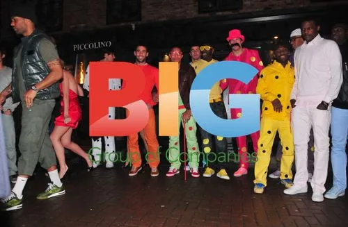 Manchester City players in fancy dress at Piccolino Hale