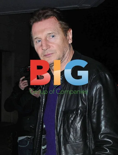 Liam Neeson Arriving at London Hotel