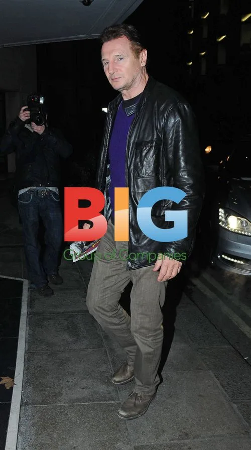 Actor Liam Neeson Arriving at Hotel