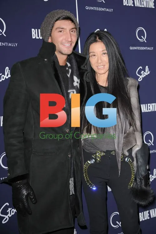 Evan Lysacek and Vera Wang at 'Blue Valentine' premiere